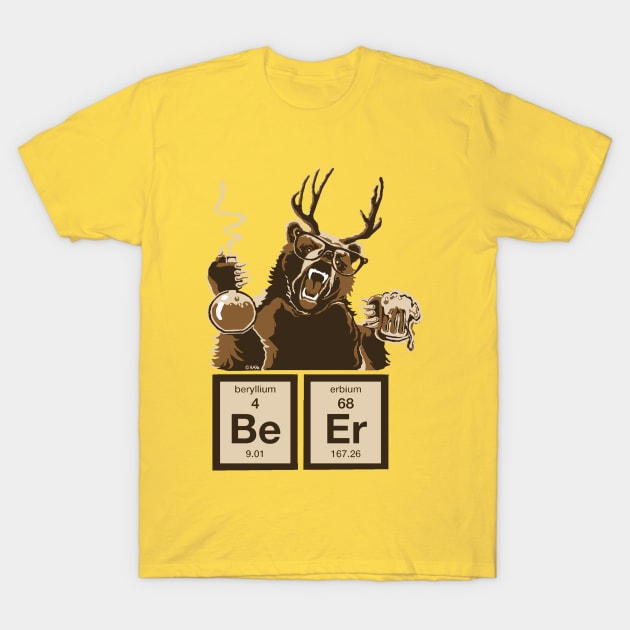 Chemistry bear discovered beer Bear Beer T Shirt TeePublic